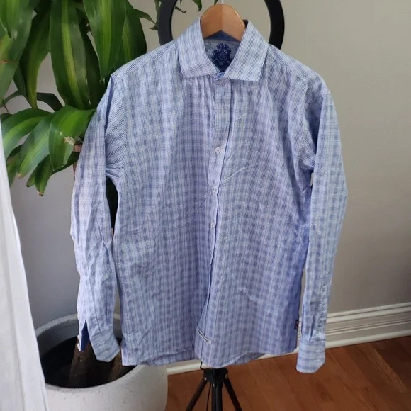 english dress shirt brands English Laundry Casual LongSleeve Dress Shirt Men's Size 16 (34/35) Blue NEW NWT